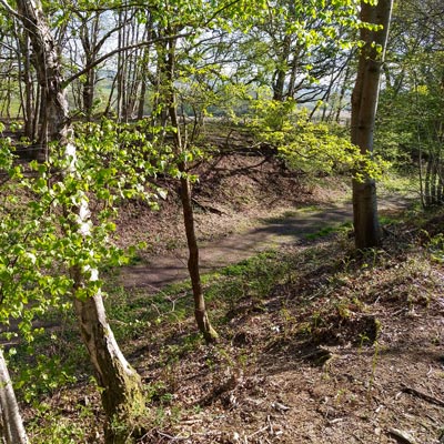 You can clearly see the course of the railway line