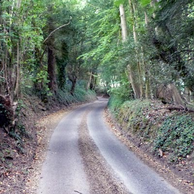 Some of the route was along a road...